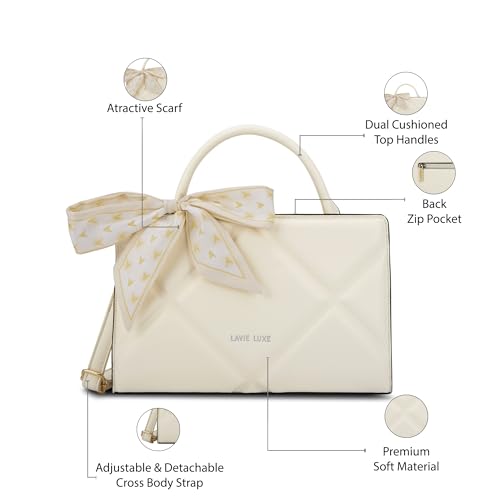 Image of Lavie Luxe Women's Quaro Horizontal Satchel Handbag for Women | Satchel Bag for Work | Ladies purse | Stylish Shoulder Bag | Gift For Women