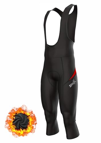 Sparx Elite Super Roubaix Bermuda térmica masculina para ciclismo 3/4, Preto/vermelho, 3G