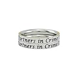 Partners in Crime - Dainty Stainless Steel Stacking Band Ring Set of 2, Gift for Sorority Sisters...