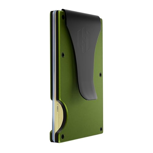 Hayvenhurst Wallet For Men - Reinvented Design Men's Wallet - Slim, Minimalistic & Seamless Card Case, Blocks RFID Scanners, Holds 12 Cards, Matte Olive, 8.6 cm x 10.9 cm x 1.9 cm
