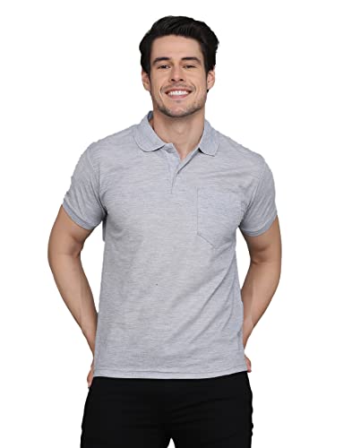 Image of INKKR Men's Polo Neck Half Sleeve Cotton Blend Regular Fit T-Shirt With Pocket