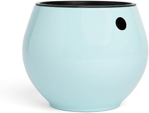 rePotme Maceta de riego automático de 6 pulgadas para plantas de interior, violetas africanas, suculentas, colección Aqua Core (azul océano)