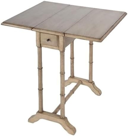 Butler Specialty Darrow Drop-Leaf Wood Side Table in Antique Beige