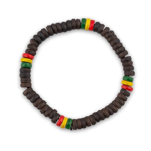 PinMaze Rasta Bead Bracelet - Jamaican Adjustable Wristband for Men Women2