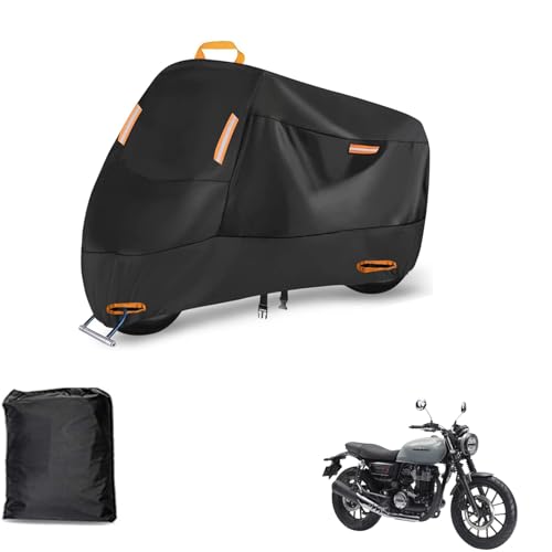 バイクカバーに適用ホンダ GB350Sオートバイの雨や日焼けを防ぐバイクカバー 300Dオックスフォード生地の厚みのある素材 UVカットカーカバー 耐熱 防水 撥水 紫外線防止 盗難防止 防風 防埃 防雨 防雪 防止色褪