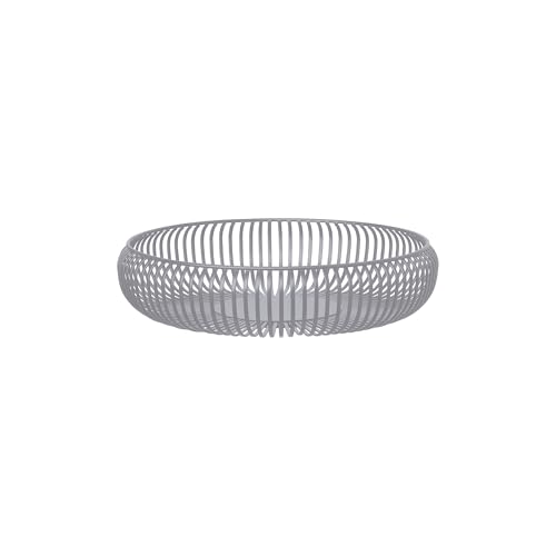 Blomus -LITO- Bowl | Obstschale aus hochwertigem Stahl | Dekoschale mit Streben in Steel Gray | Größe L | 8H Ø 36 cm