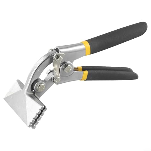 Pinza per miscelazione lamiera, pinza per piegare lamiera, manico dritto/gomito, strumento di crimpatura a mano con manici gommati a doppio strato (B)