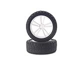 Himoto 1/10 scale RC CAR parts 31406B Black Short Course Front Tires and Rims (31211B+31404) 2P - (Color: White Rims)