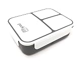 PackTOGO XL Bento Lunch Box with 3 Separately Sealed Food Compartments - Extra Large (Gray) - Packin