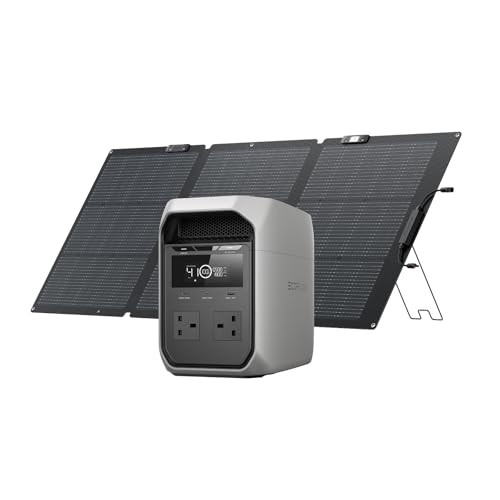 ECOFLOW DELTA 3 Classic Tragbare Elektrostation mit 160W Solarpanel, 1024Wh LiFePO4 Akku, 1800W AC-Ausgang (3600W Peak), Schnellladung, Solargenerator für Camping, Wohnmobil