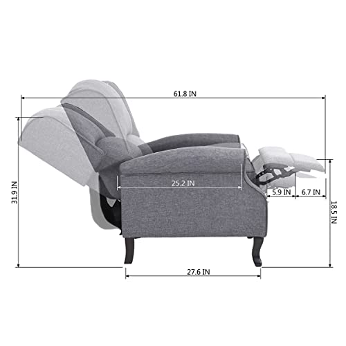 Sillón reclinable de tela suave color gris miniatura 2