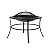 Fire Sense 62237 Fire Pit Tokia Steel Wood Burning Lightweight Portable Outdoor Firepit Rounded Lip & Curved Legs Included Wood Grate & Screen Lift Tool - 30" Round - Black