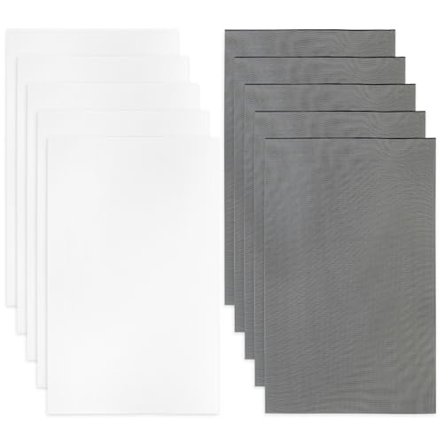 Eye Mesh for Mask, 10 Pack (5 Black & 5 White) 11.8"x7.8" Per Sheet, 0.02" Perforations Fursuit Eye Mesh- Tear-Resistant, , Printable Material for Cosplay, Halloween & Costume Making, DIY Crafts
