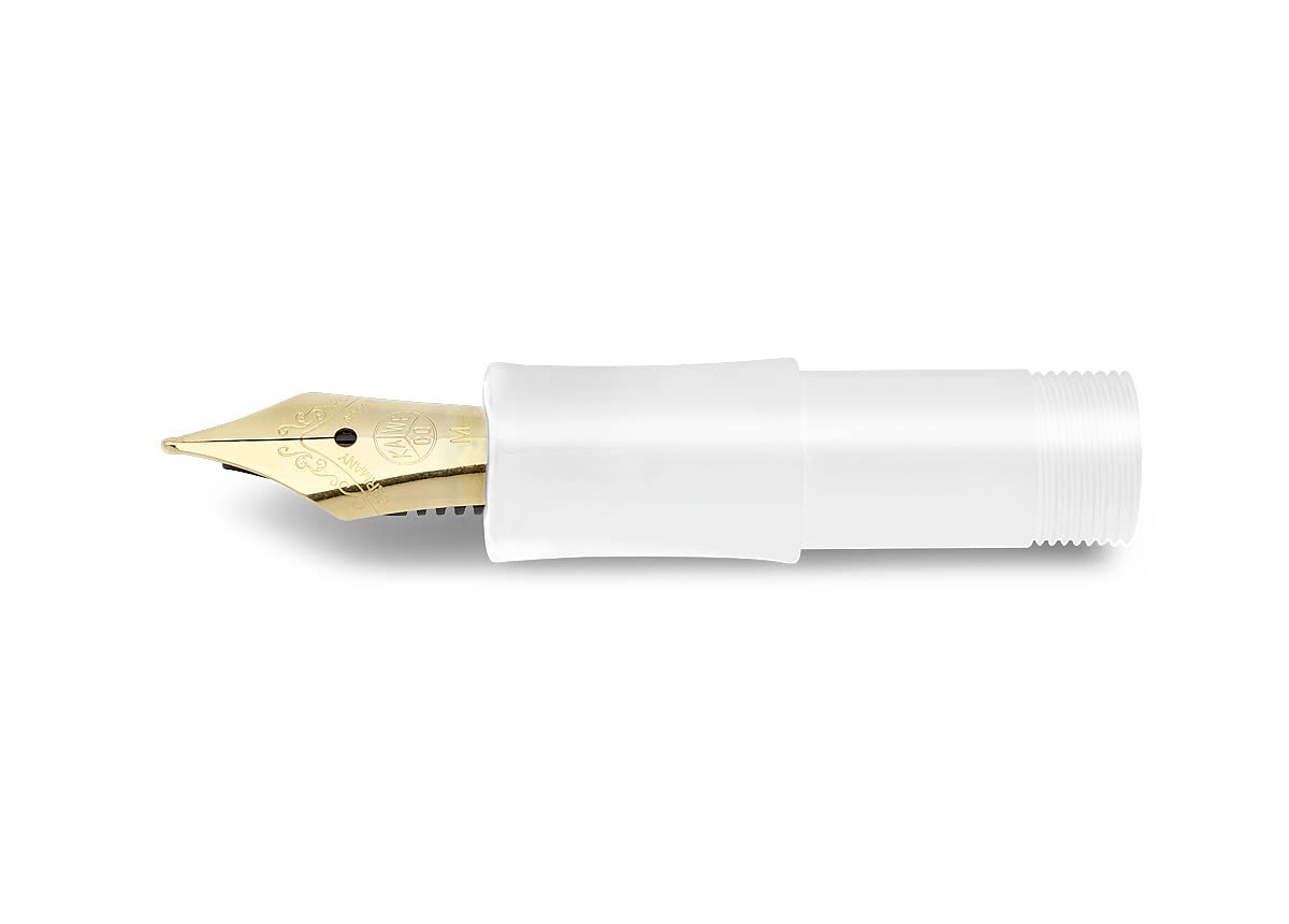 Kaweco CLASSIC SPORT Front Part White with Gold-Plated Steel Nib I Premium Fountain Pen Replacement Nib I Exclusive Fountain Pen Stainless Steel Nib Insert I Nib: EF (Extra Fine)