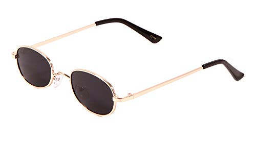 Slim Metal Small Oval Classic Round Sunglasses