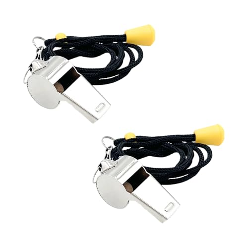 Pack de 2 silbatos de acero inoxidable con cordón miniatura 1