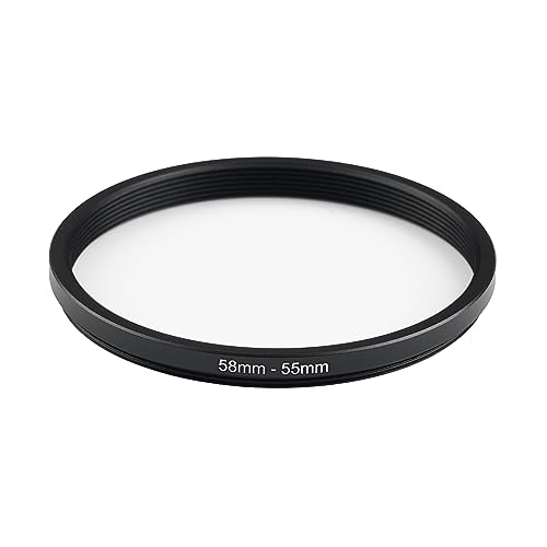 Image of 58mm to 55mm Step-Down Ring Filter Adapter,for All Brands UV ND CPL, Metal Ring Step-Down Rings Adapter Filter (58mm-55mm)