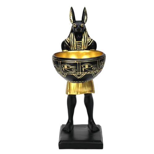 Estatua Anubis con Cuenco Decorativo en Resina miniatura 2