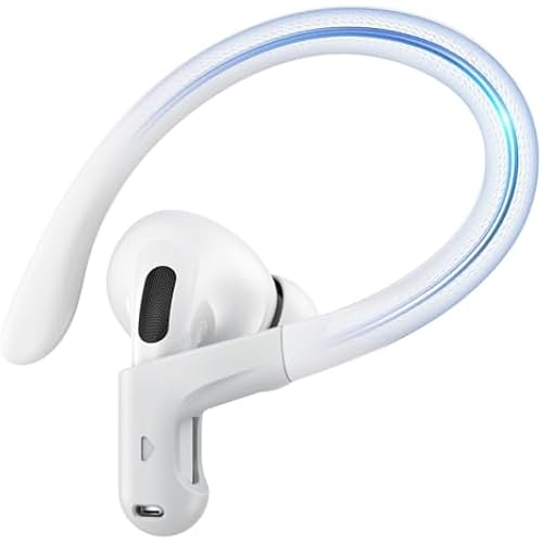 Gcioii Memory Titanium Alloy Ear Hooks for AirPods Pro 3, AirPods Pro 2, AirPods Pro & AirPods 3, Anti-Slip Sport Accessories [Added Anti-Lost Lanyard] Comfortable Secure Fit, White