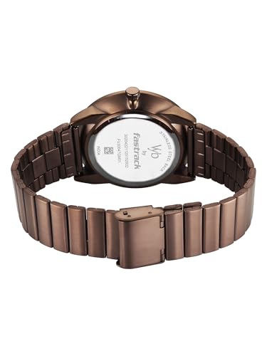 Image of Fastrack Vyb Arcane with Quartz Analog Black+Coffee Dial Coffee Brown Stainless Steel Strap Watch for Men - FV30047QM01W