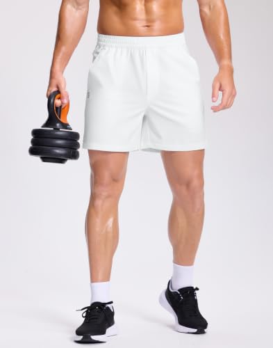 Image of GGJ Men's Lightweight Athletic Shorts with 2 Zipper Pockets 7 inch /9 inch /5 inch Gym Workout Running Quick Dry Tennis Shorts for Men