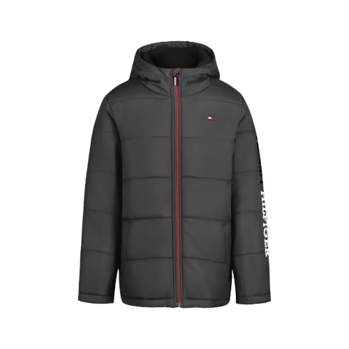Image of Tommy Hilfiger Boys' Heavyweight Hooded Polar Fleece Lined Puffer Jacket