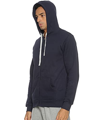Image of CAHOOT Men's Zip-Front Hoodie with Contrast Drawstring for Casual Wear | Long Sleeve | Hooded Neck | Zipper Closure | Cotton Sweatshirt Crafted with Comfort Fit for Everyday Wear