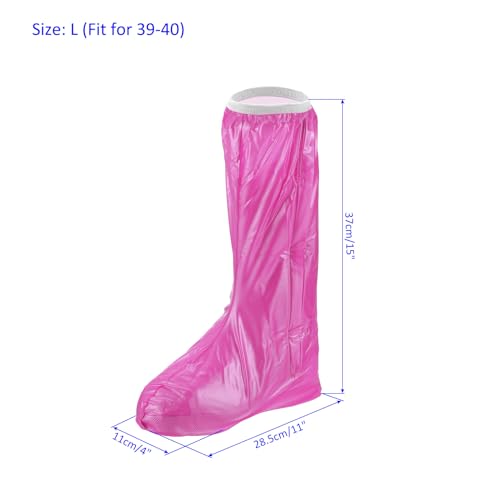 M METERXITY 1 par de cubiertas de zapatos impermeables - reutilizables, antideslizantes, plegables de PVC con cierre, para deportes al aire libre (L, rosa) miniatura 3