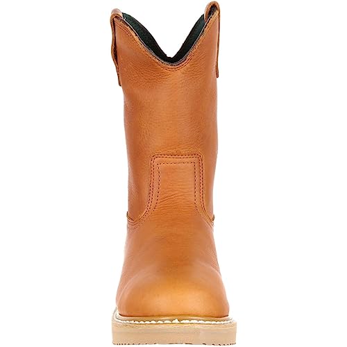 Georgia Boot Wedge Work Wellington, Barracuda Gold, Size 9(M)