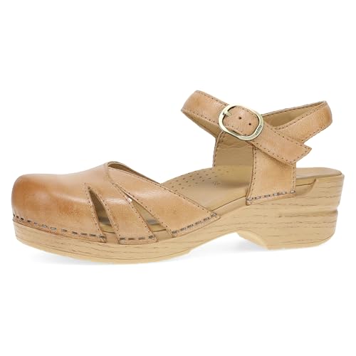 Image of Dansko Margreta Women's Mary Jane Clog - Leather Upper with Cutout Details, Adjustable Strap and Padded Footbed