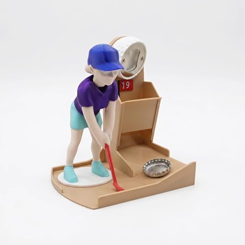 Golf Bottle Opener Game Automatic Beer Cap Launcher & Catcher Fun Bar Accessories for Home Man Cave Decor Novelty Golf Lover Gifts for Men Dad(Woman)