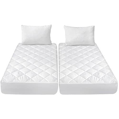 Split California King Mattress Protector Pad for Adjustable Beds, Absorbent Quilted Mattress Pad Topper Cover, Fitted Mattress Protector, Down Alternative Filling Mattress Cover Waterproof
