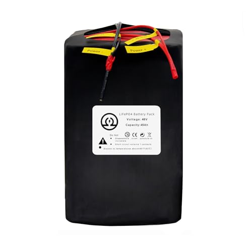 48V LiFePO4 Battery 45AH LiFePO4 Battery Pack Fit for 1500W-250W Motor, Built-in Smart BMS