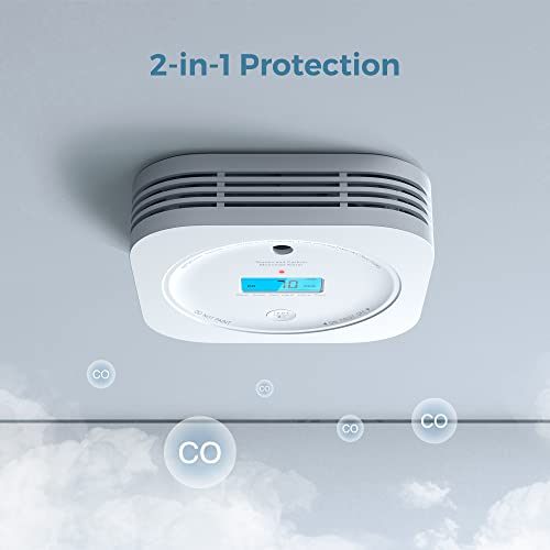 Aegislink Interlinked Smoke Carbon Monoxide Detector Combo, Smoke And Co Detector Battery Powered, Wireless Interconnected Smoke And Co Alarm, Digital Display, Sc-Rf200, 6-Pack #TOP4