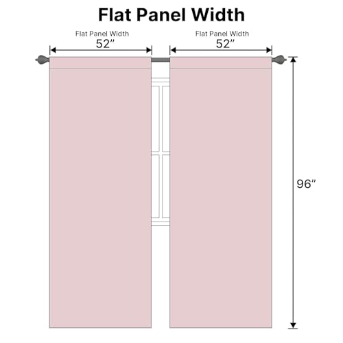Image of H.VERSAILTEX Blackout Curtains Thermal Insulated Window Treatment Panels Room Darkening Blackout Drapes for Living Room Back Tab /Rod Pocket Bedroom Draperies (2 Panels, Baby Pink, 52 x 96 Inch)