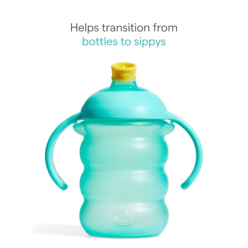 Munchkin Click Lock Bite Proof Trainer Sippy Cup, 8oz, 2 Pack, Blue/Green | 6+ Months | Spill proof toddler cups with training handles and lid that locks with an audiable click - image 6
