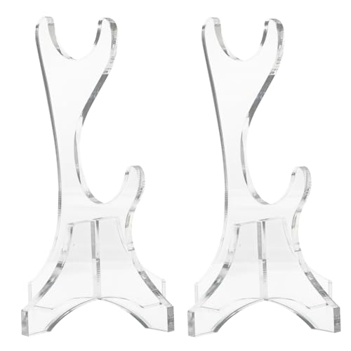 Toyvian 1 Pair Acrylic Flute Rack 2-tier Flute Display Holder Tabletop Stand Flute Collection Display Stand Bamboo Flute Organizer For Home