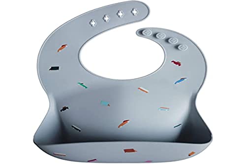 Image of mushie Silicone Baby Bib | Adjustable Fit Waterproof Bibs (Retro Cars)
