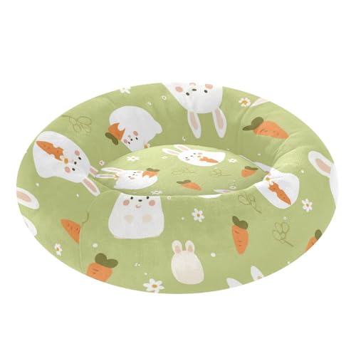 Coussin chat XS vert avec rebords protecteurs motif lapin mignon - 2