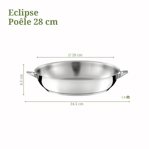 Cuisinox C61400WX13852 Eclipse patelnia, stal nierdzewna, polerowana na wysoki połysk