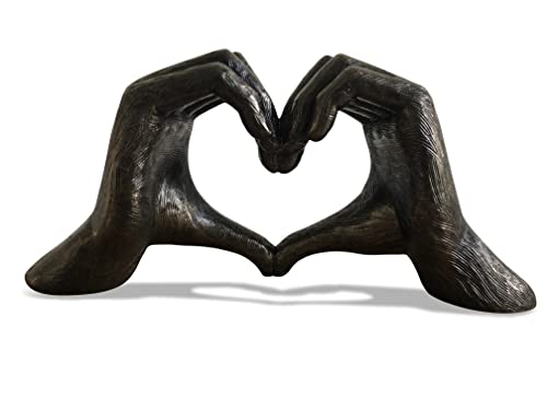 Bronze-Skulptur, Hands-Liebes-Gesten-Skulptur, lebensgroß, 26 cm, Ausdruck der Wertschätzung & Liebe, Valentinstag-Geschenk "I appreciate you I love you" Cover