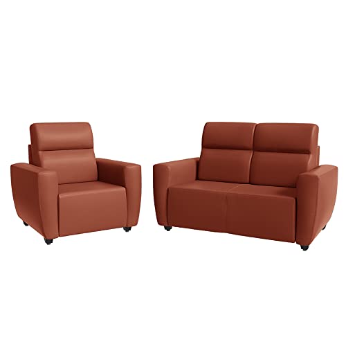 Image of Wakefit Sofa Set | 3 Year Warranty | Sofa 4 Seater, 4 Seater Sofa for Living Room, Wooden Sofa Set, Sofa Set 2+1+1 Seater - Belize(Romance : Tan)