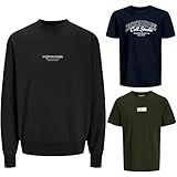 JACK & JONES Herren - Big Size Box 3 teilig - Sweat Hoodie Pullover T Shirt Übergröße Plus Size 3XL 4XL 5XL 6XL 7XL 8XL zr99a (5XL, BigSize Box 13)