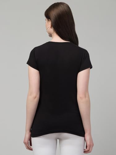 Image of Cotton Regular Fit Printed Half Sleeves T-Shirt for Women (Wonderful)