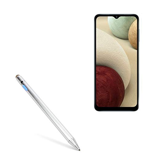 BoxWave Stylus Pen for Samsung Galaxy A12 (Stylus Pen AccuPoint Active Stylus, Electronic Stylus with Ultra Fine Tip for Samsung Galaxy A12 - Metallic Silver