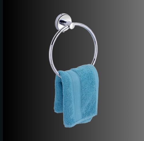 Image of JAGGER JAG222 Round Towel Rings /Towel Holder /Hand Towel Stand /Cloth Hanger /Napkin Holder /Cloth Stand /Towel Holder for Bathroom /Kitchen /Washbasin (Chrome Finish, Pack of - 1)