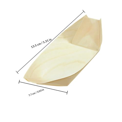 Platos desechables de madera 150 unidades para sushi miniatura 2