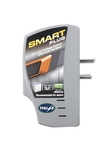 Image of 6 Amp Smart Plug (Grey) Voltage Protector for TV, Food Processor, Mobile Phone /Laptop Charger, Home Theatre, CCTV, Inverter, Over-Under Voltage Protector with Surge Protection Upto 4000 Volts