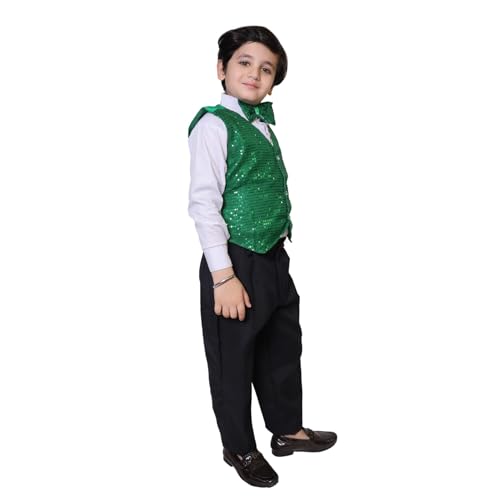 Image of Kaku Fancy Dresses Plain Waistcoat for Kids /Plain Jacket for Kids | Sequin Work Shinning Waist Coat For Annual Day Dance Competition (Only Jacket /Waistcoat - Shirt & Pant Not Included)