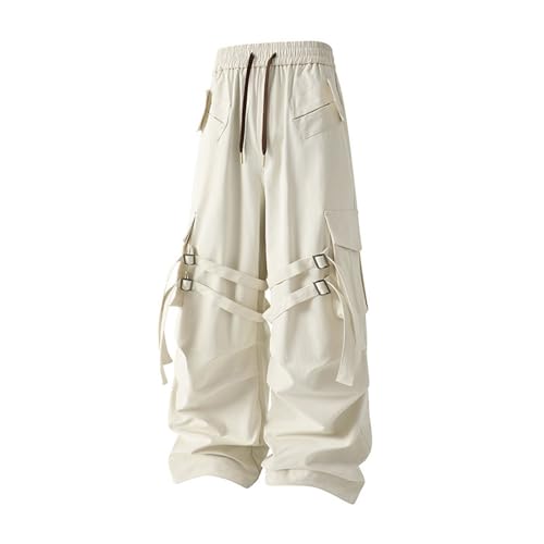 Pantalon cargo stretch homme noir avec multi poches et taille élastique